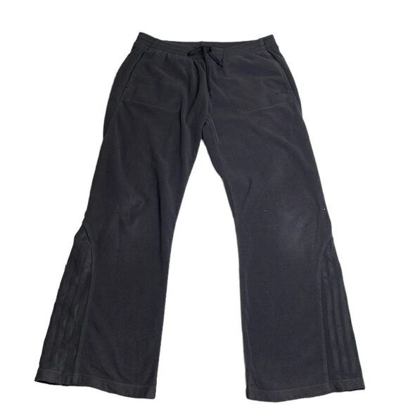 Y2K vintage Women’s Adidas boot cut fuzzy lounge pants Large Black - Picture 1 of 7